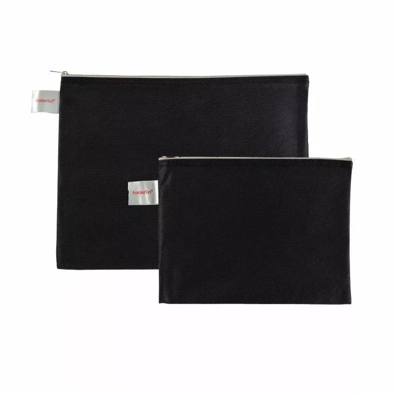 FolderSys Pochette con zip A5 nero opaco in PP non tessuto 190 x 255 mm