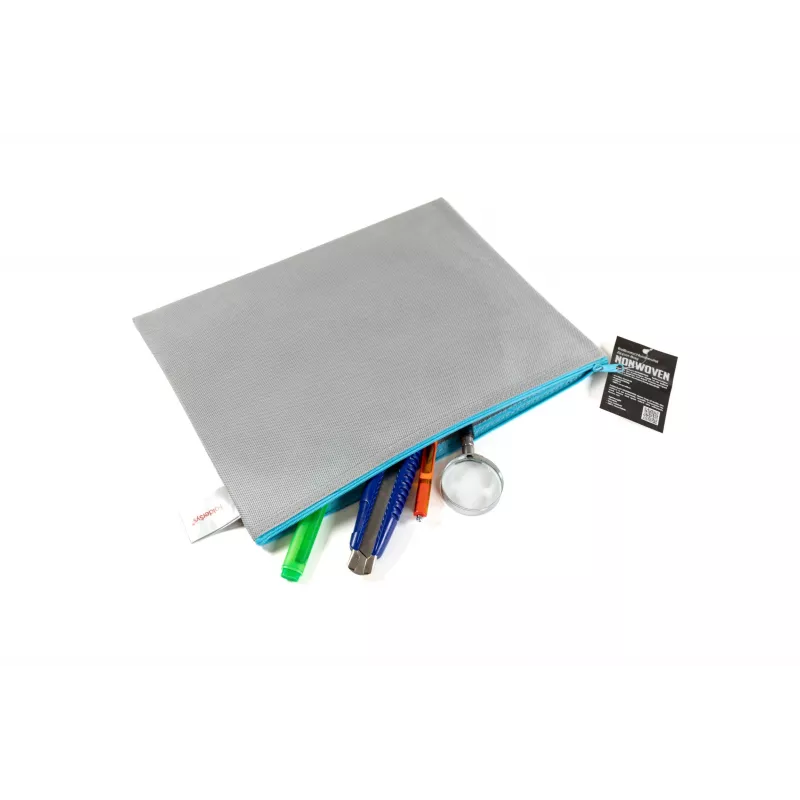 FolderSys Busta con zip A4 grigio opaco in PP non tessuto 270 x 350 mm