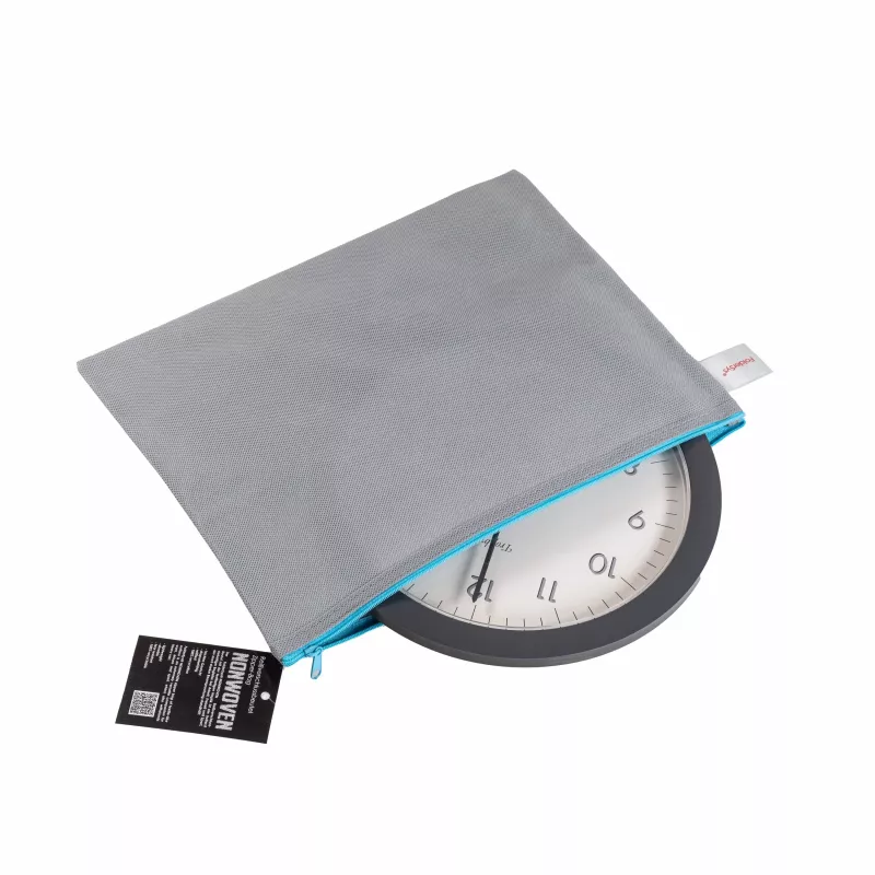 FolderSys Busta con zip A4 grigio opaco in PP non tessuto 270 x 350 mm