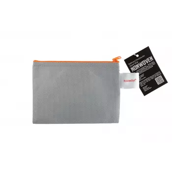 FolderSys Pochette con zip A6 grigio opaco in PP non tessuto 125 x 180 mm