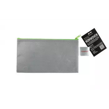 FolderSys Pochette con zip DL grigio opaco in PP non tessuto 120 x 220 mm