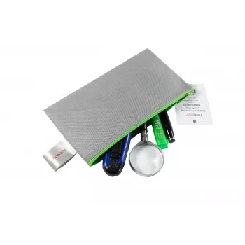 FolderSys Pochette con zip DL grigio opaco in PP non tessuto 120 x 220 mm