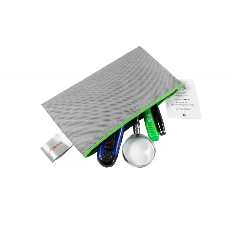 FolderSys busta con cerniera DL grigia opaca PP non tessuto 120 x 220 mm
