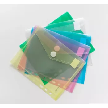 FolderSys 10 buste portadocumenti DIN A5, colori assortiti, granulate, 0,20 mm