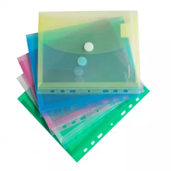 FolderSys 10 buste per documenti DIN A5 colori assortiti goffrate 0,20 mm