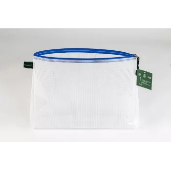 Foldersys Cartella portadocumenti con zip A4 trasparente/blu 0,28 mm 1 pezzo