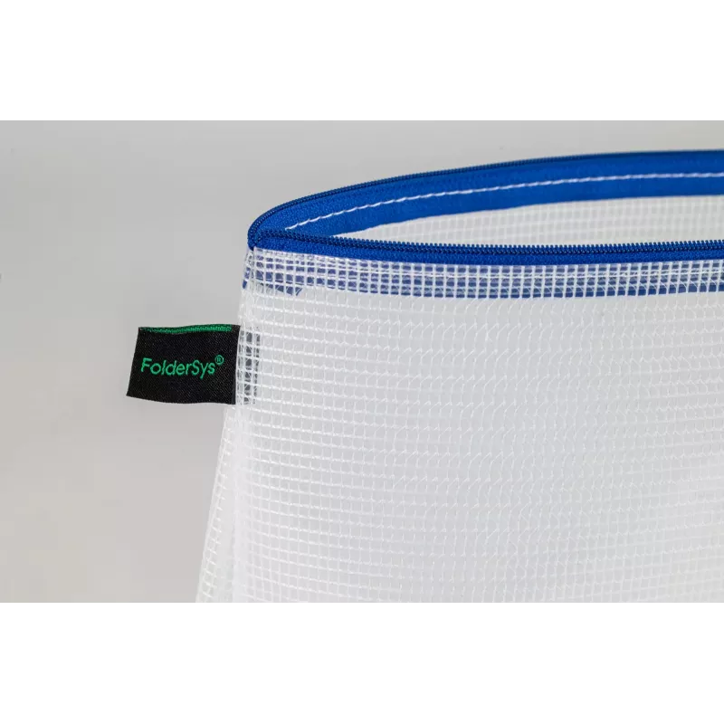 Foldersys busta per documenti con cerniera A4 trasparente/blu 0,28 mm 1 pz