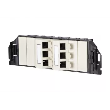 MetzConnect E-DAT subway 6x8(8) GB3 Unità di connessione dati vuota - Cat6 - 6x RJ45 - bianco perla - senza moduli (1309360601-E)