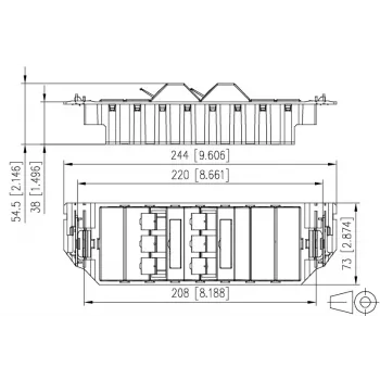 MetzConnect E-DAT subway 6x8(8) GB3 Unità di connessione dati vuota - Cat6 - 6x RJ45 - bianco perla - senza moduli (1309360601-E)