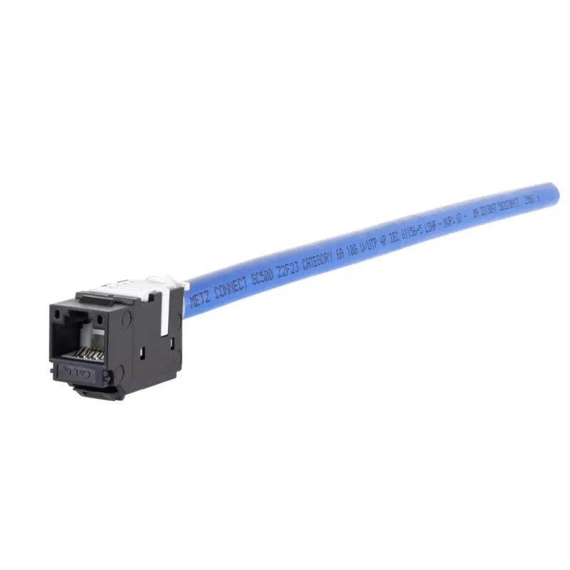 METZ CONNECT 130A10-29-I-B1 Piatto nero connettore femmina RJ45 Cat6A schermato modulo Keystone