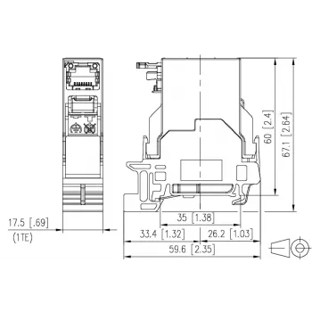 METZ CONNECT Modulo Keystone RJ45 Cat6A schermato grigio 1401806113KE
