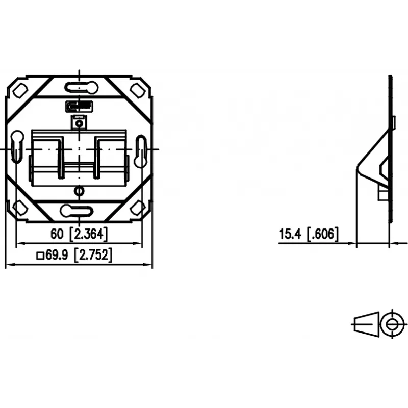 METZ CONNECT 130B20D11200KE presa di rete keystone 1 porta da incasso bianco puro
