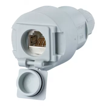 Metz Connect accoppiatore RJ45 Cat.6A 1 porta grigio chiaro 1309515003-E