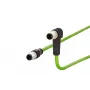 METZ CONNECT M12 cavo patch angolare su dritto, codifica D, 4 poli, 10 m, schermato, PUR, verde