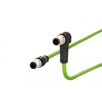 METZ CONNECT M12 Industrial Ethernet cavo patch, codifica D, 4 poli, 5,0 m, schermato, verde
