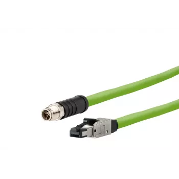 METZ CONNECT Industrial Ethernet cavo M12 codifica X CAT 6a SF/UTP 10 m verde guaina PUR adatto a catene portacavi (142M6X18100)