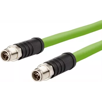 METZ CONNECT M12 cavo patch codifica X, SF/UTP CAT 6a, 2,0 m, verde, senza alogeni, adatto a catene portacavi