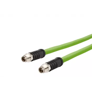 METZ CONNECT Industrial Ethernet cavo M12 su M12 8 poli codifica X CAT 6a S/FTP 10 m verde resistente alla torsione senza alogeni