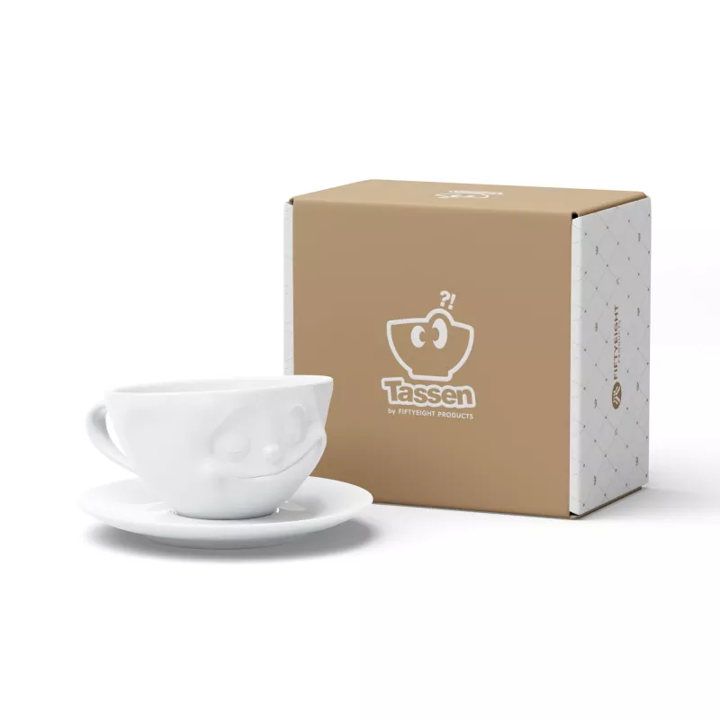 FIFTYEIGHT PRODUCTS FIFTYEIGHT Tazza da caffè 200ml - Happy bianco