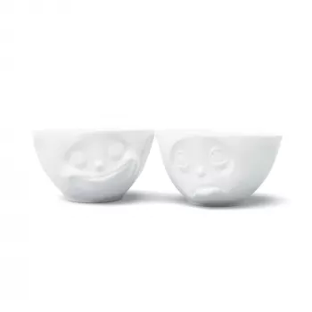 FIFTYEIGHT PRODUCTS Set di ciotole 200ml - Happy & Oh Please bianco
