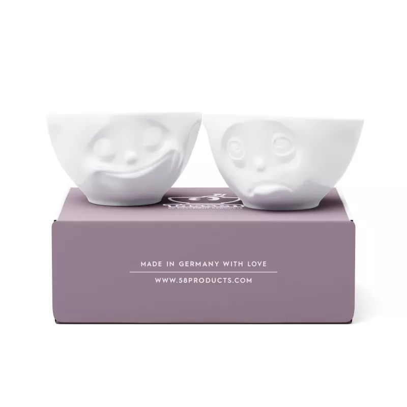 FIFTYEIGHT PRODUCTS Set di ciotole 200ml - Happy & Oh Please bianco