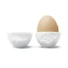 FIFTYEIGHT PRODUCTS Set portauova n. 3 - Happy & Grumpy bianco