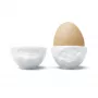 FIFTYEIGHT PRODUCTS Set portauova n. 3 - Happy & Grumpy bianco