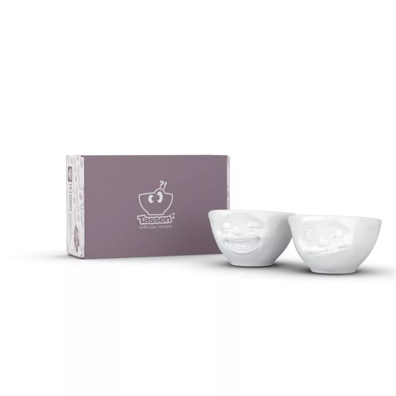 FIFTYEIGHT PRODUCTS Set di ciotole 100ml - Laughing & Delicious bianco