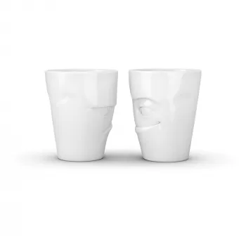 FIFTYEIGHT PRODUCTS Tazza 350ml - Grumpy & Mischievous bianco