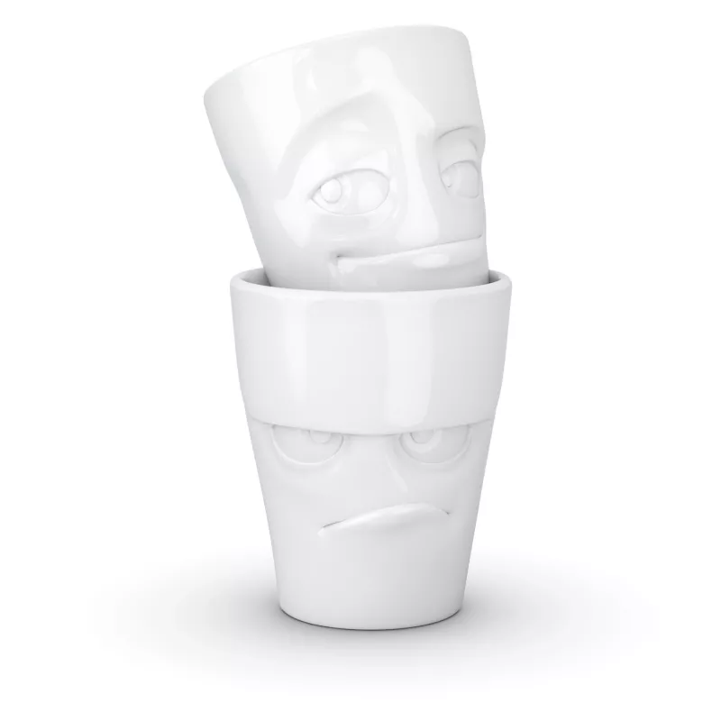 FIFTYEIGHT PRODUCTS Tazza 350ml - Grumpy & Mischievous bianco
