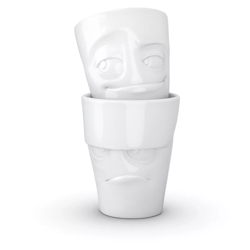 FIFTYEIGHT PRODUCTS Tazza 350ml - Grumpy & Mischievous bianco