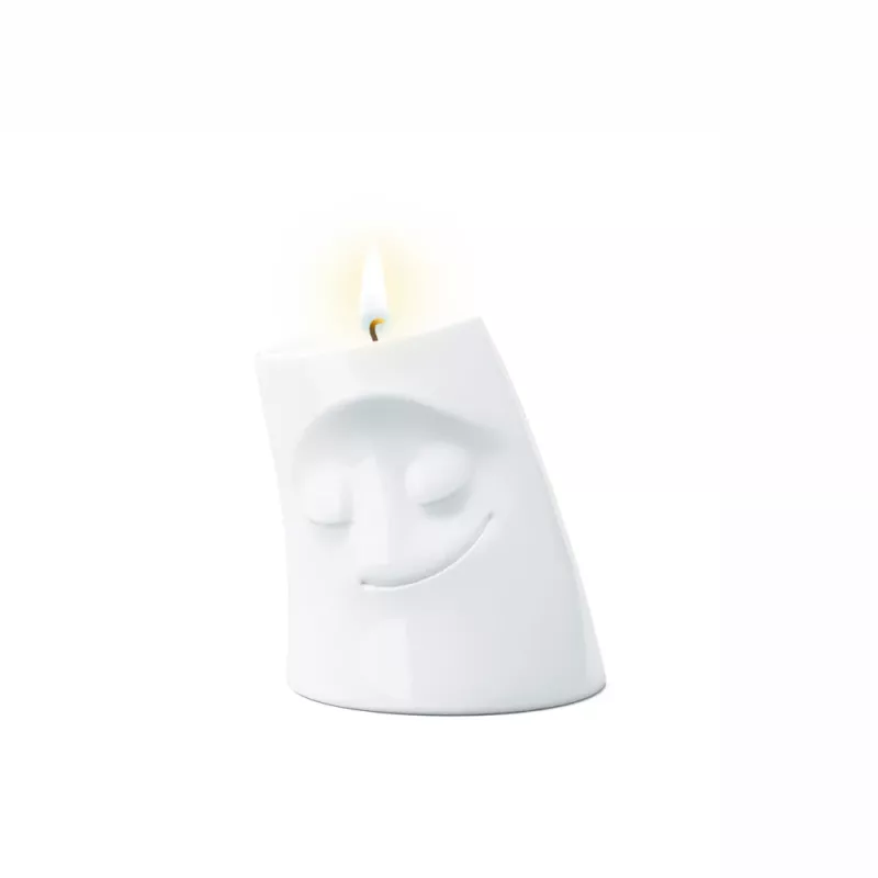FIFTYEIGHT PRODUCTS FIFTYEIGHT Candle Snuggle CUDDLY piccolo portacandela bianco