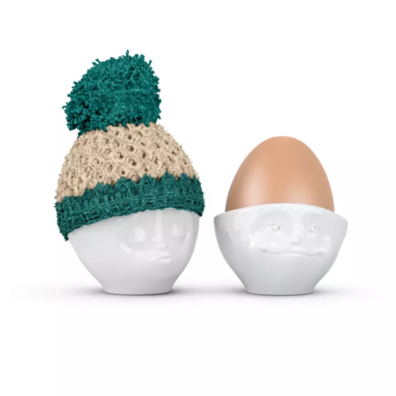 FIFTYEIGHT PRODUCTS Portauovo Beanie avorio/smeraldo