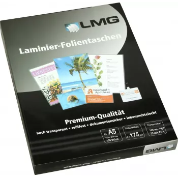 LMG pellicole per plastificazione A5 lucide confezione da 100 175 micron