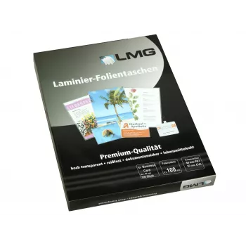 LMG pellicole per plastificazione lucide per formato biglietto da visita 100 pezzi