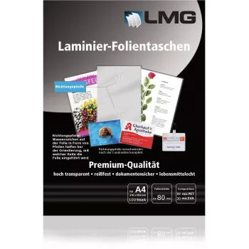 Pellicole plastificatrici LMG A4 80 micron lucide 100 pezzi
