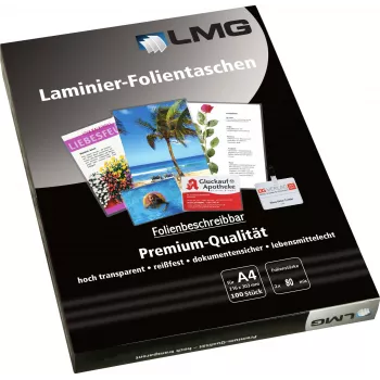 Pellicole plastificatrici LMG A4 lucide 80 micron 100 fogli