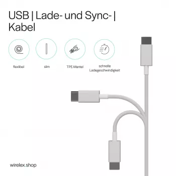 SHIVERPEAKS Flexline Cavo USB-C su USB-C di ricarica e sincronizzazione, USB 2.0, ABS, bianco, 0,5 m (FL31-12050)