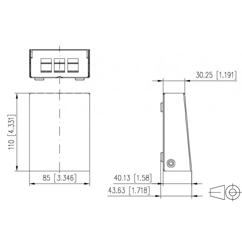 Metz Connect alloggiamento AP Keystone 3 porte bianco puro, senza copertura