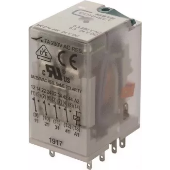 METZ BTR NETCOM relè industriale 4PDT 24VDC 7A plug-in 110017-25.14.07