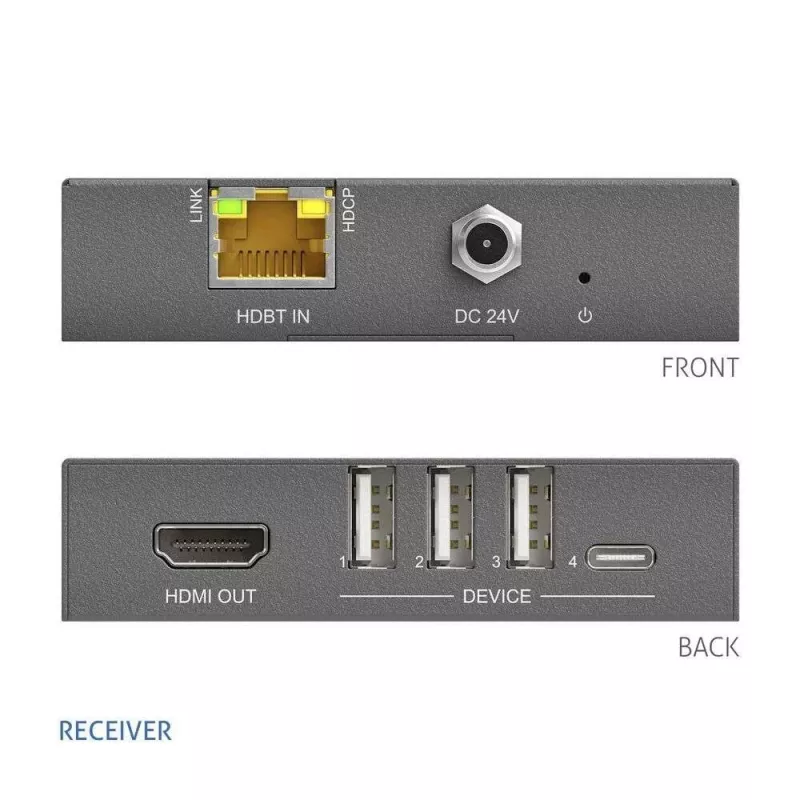 PureLink ricevitore HDBaseT HDMI e USB 2.0 - 3.0 - 4K 60Hz 4:4:4 USB 2 - digitale/dati - digitale/display/video