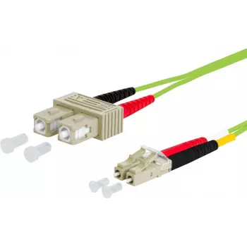 METZ CONNECT OpDAT cavo patch SC duplex / LC duplex OM5, 3,0 m, verde lime