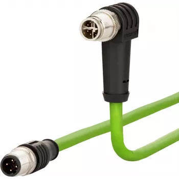 METZ CONNECT 142M2X1B050 M12 cavo di rete Cat6a, 8 poli dritto ad angolato, 5 m, S/FTP, verde