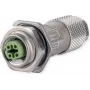 METZ CONNECT MMF881A115-0001 Presa M12, codifica D, IP67, cablabile sul campo, con flangia, 4 poli