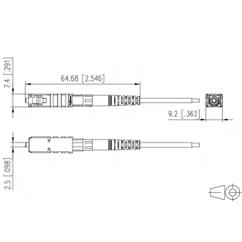 METZ CONNECT 1509QKEA002C-E SC/PC OS2 pigtail singlemode 2 m verde 20 pezzi