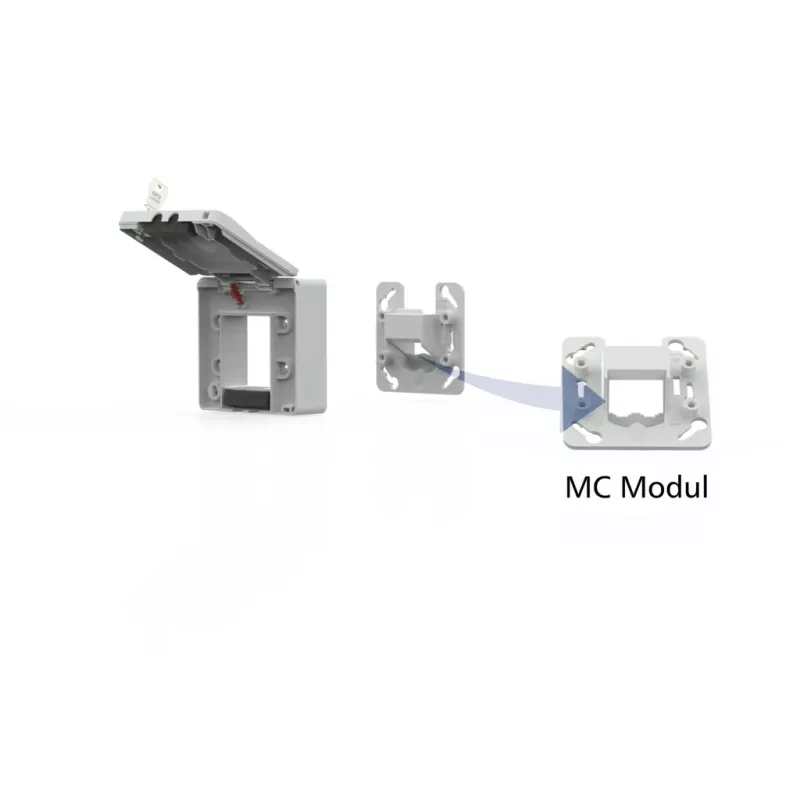 METZ CONNECT scatola da incasso IP44 2 porte per modulo MC grigio - accessorio per rete