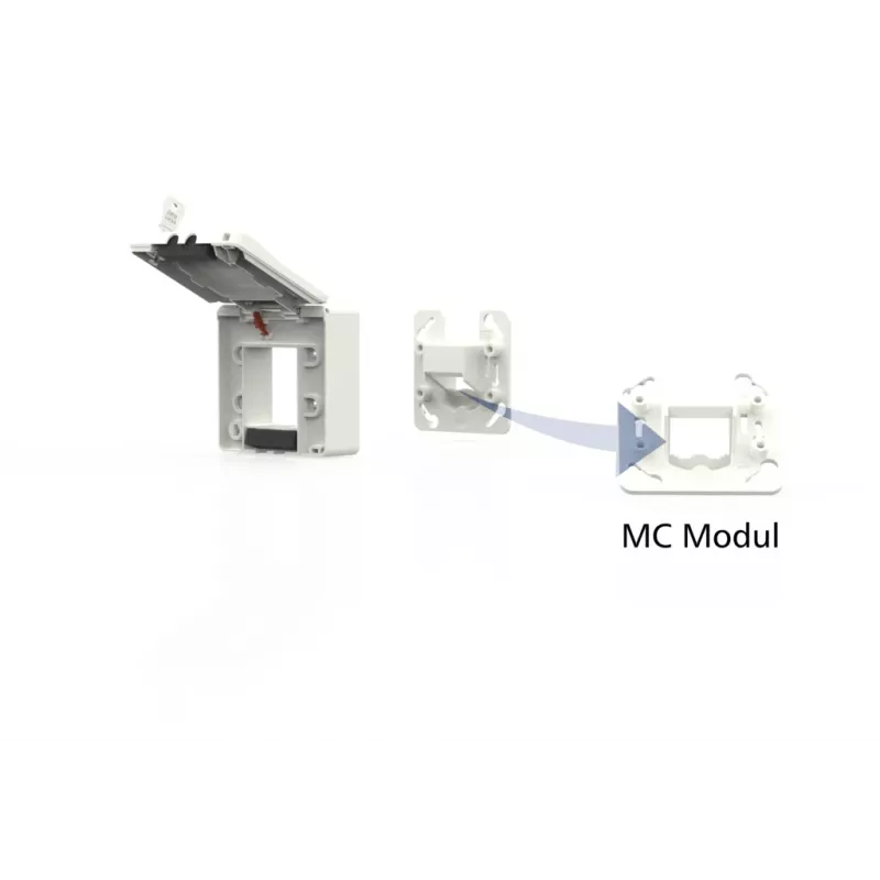 METZ CONNECT scatola da incasso IP44 2 porte non equipaggiata per modulo MC bianco puro