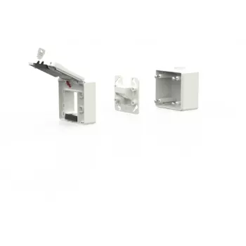 METZ CONNECT 1309470002KI scatola a parete per modulo IP44 con coperchio a ribalta e serratura, 2 inserti modulo, grigio chiaro (RAL 7035)
