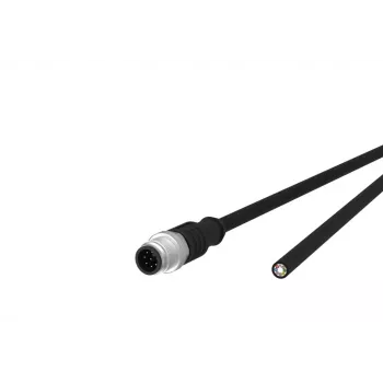 METZ CONNECT 142MEA10050 connettore femmina M12 a estremità libera cavo sensore/attuatore, 5 m, nero, PUR, codifica A, 4 poli