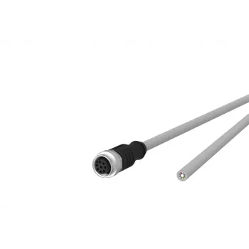 METZ CONNECT 142MKA20050 cavo sensore/attuatore, connettore femmina M12 a estremità libera, 5 m, grigio, PVC